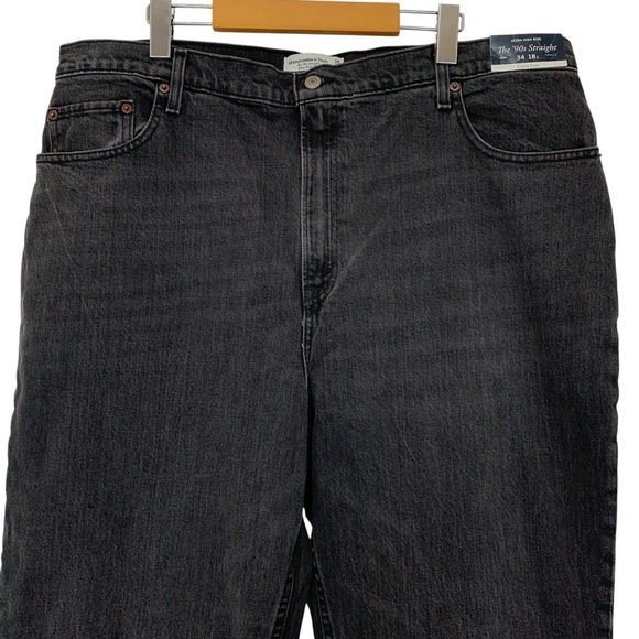 Abercrombie & Fitch Jeans Womens 18 LONG Black The 90s Straight Ultra High Rise - Picture 3 of 7